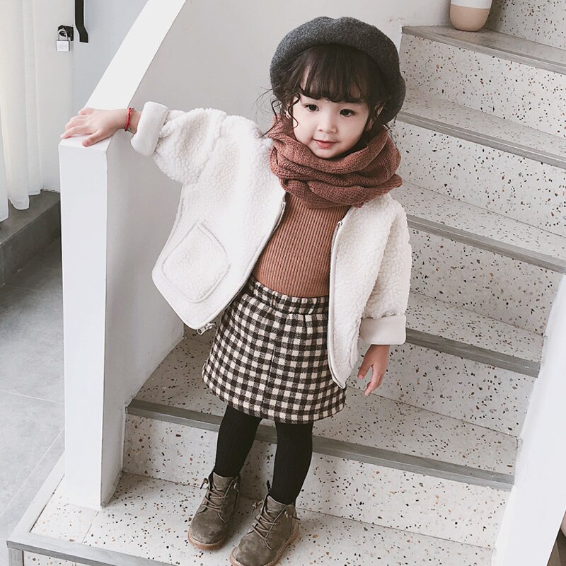 Winter Meisjes Faux Bontjas Katoen Gewatteerde Wol Blend Meisjes Fluwelen Jas Kid Winter Warm Bovenkleding Kerst Fleece Bovenkleding: as show / 2T