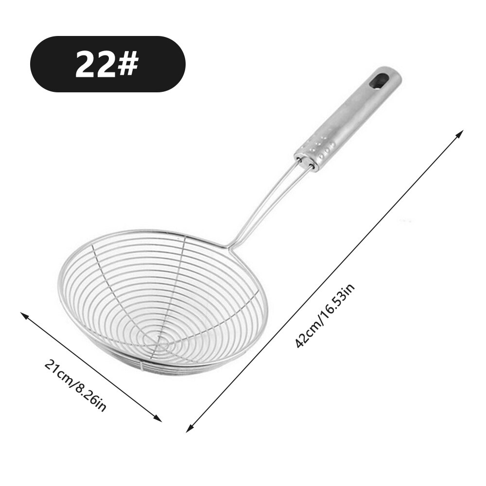 Multi-size Mesh Strainer Ladle Strainer Skimmer Ladle Stainless Steel Wire Skimmer Spoon Long Handle Colander For Frying Food