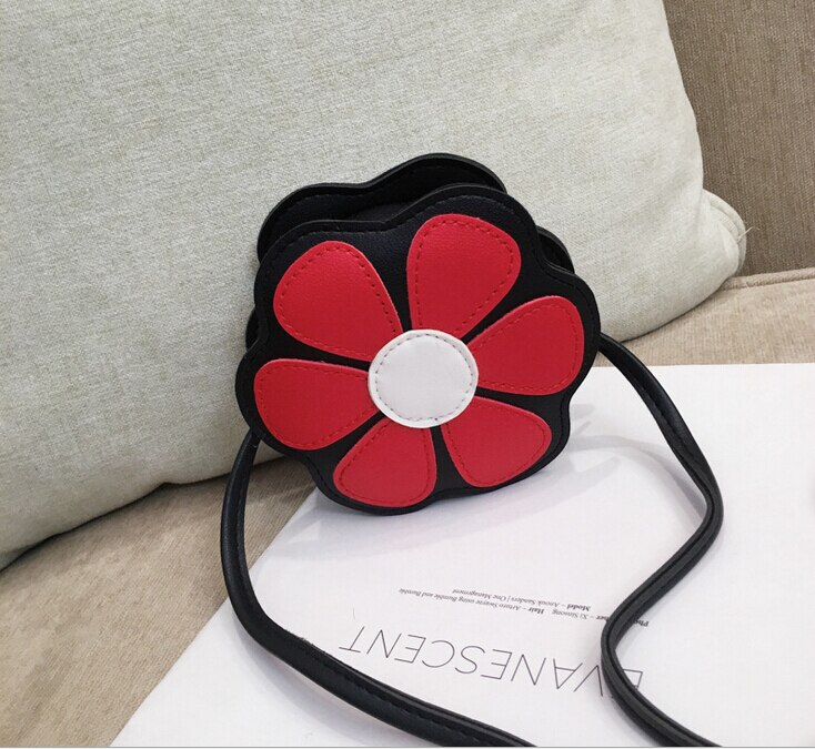 Kinderen Leuke Handtassen Bloem Vormige Portemonnees Pu Lederen Schoudertas Crossbody Tas Voor Kids Peuter Meisjes: Rood