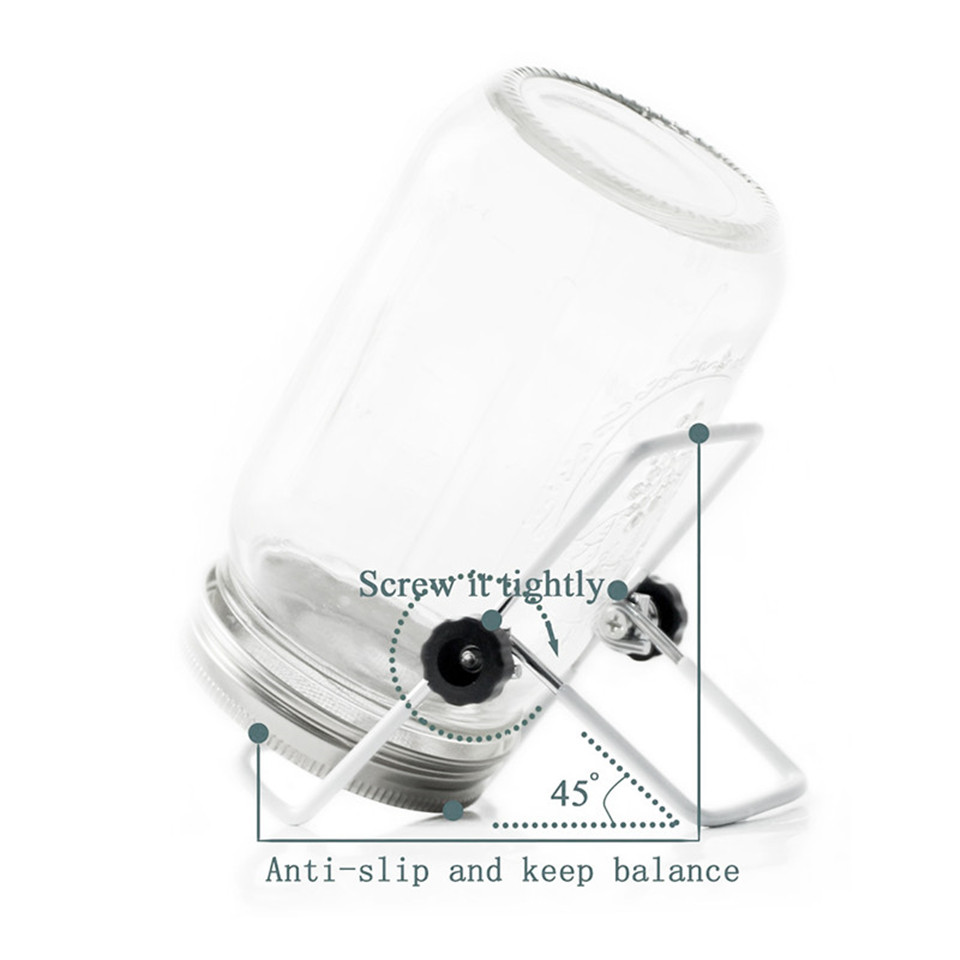 Juego de cubierta de germinación de semillas, juego de tarro de albañil de germinación con soporte, cubierta de filtro de acero inoxidable, tarro de albañil, 1Set