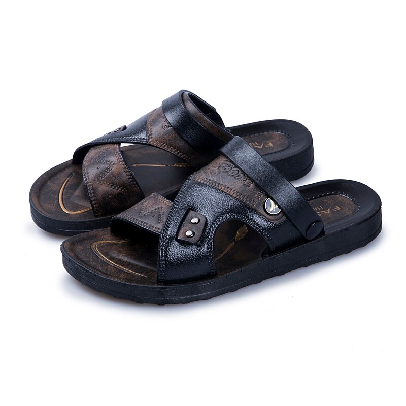 Zomer Sandalen Mannen Outdoor Casual Mannen Schoenen Antislip Ademend Strand Sandalen Twee Manieren Dragen Schoenen Sandalias hombre: Black / 10