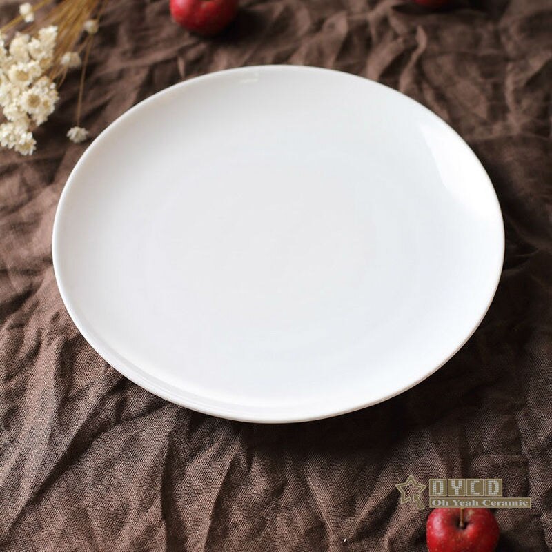 Bone china bread plates western-food plate pure white bone china plates round shape 7" 8" 10" shallow type plates bread dishes