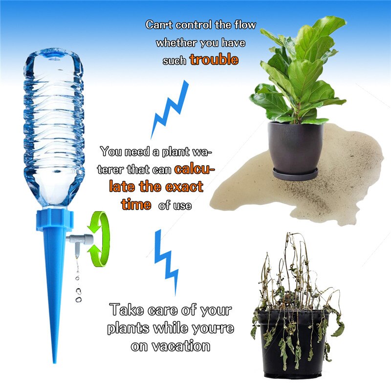 1 Pieces Automatic Self-Watering Seepage Home Garden Moving Plant Waterer Bottles lazy Water Drip Irrigation Device Controller