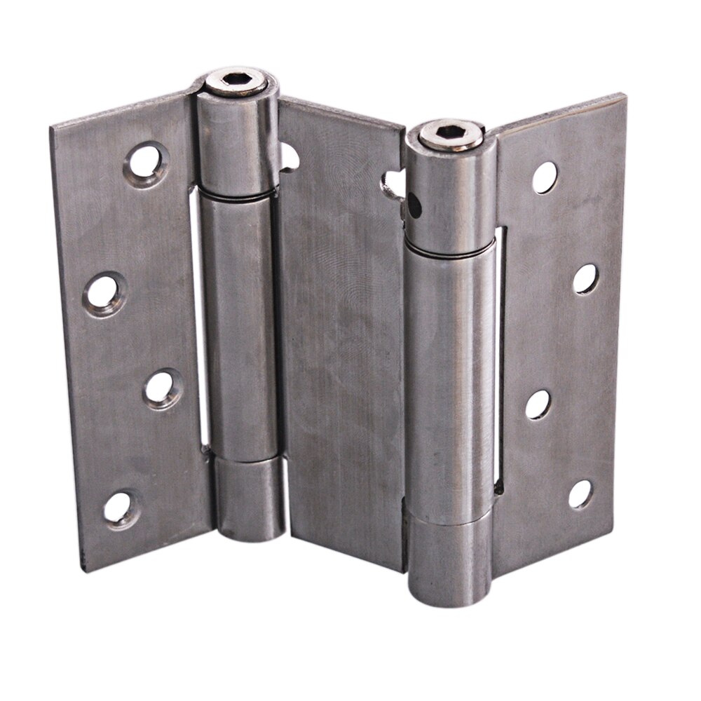 4 Inch Stainless Steel Automatic closing Double Action Silver Spring Door Hinges Adjustable tension Pack of 2