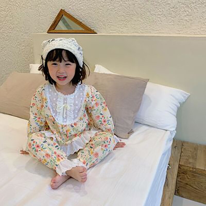 Milancel Lente Meisjes Nachtkleding Print O Hals Lange Mouwen Kinderen Pyjama
