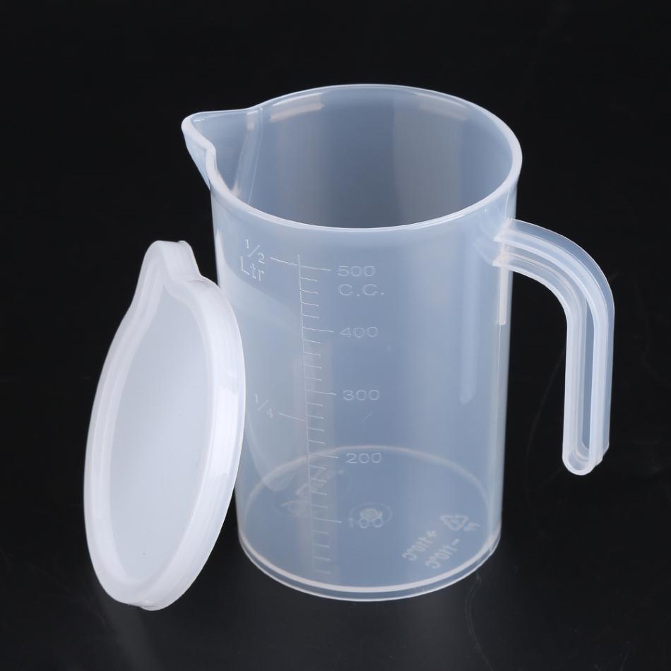 Taza medidora de plástico de 500/1000ML con tapa, jarra para verter, superficie de cocina, balanzas, herramientas para medir tazas