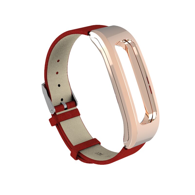 Mijobs Leder PU Handgelenk Gurt für Huawei Honor Band 4 Laufende Band Smart Armband Sport Armband für Honor Band 4 lauf: red rose gold