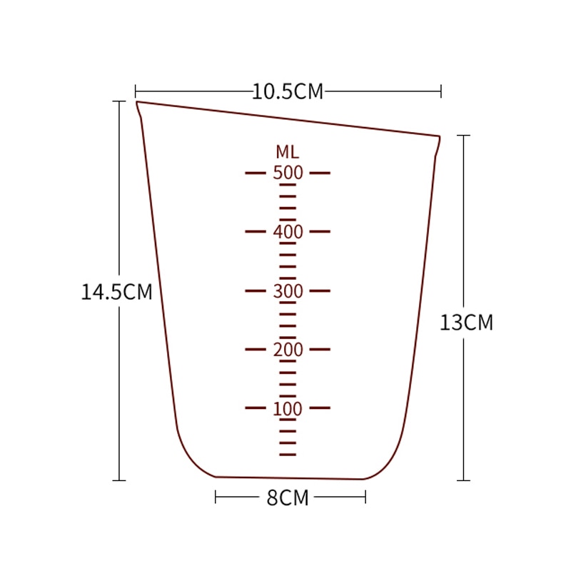 500ml Siliconen Maatbeker Grote Bakken Maatbeker Melk Boter Schenktuit Maatbeker Keuken Bakken Gebak Meet Gereedschap