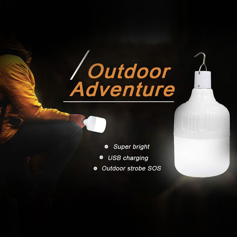 100w Ampoule LED Rechargeable LAMPE Télécommande Charge Solaire Lanterne De Secours Portable Marché de Nuit Lumière de Camping En Plein Air Maison