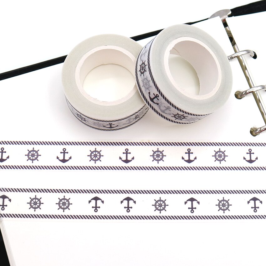 1 PCS Nautical Style Washi Tape DIY Decorative Tape Color Paper Office Adhesive Stationery Masking Tape Sticker