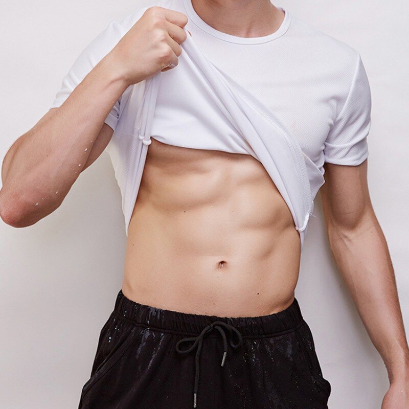 Waterdichte Mannen \'s Wandelen T-shirt Creatieve Anti-fouling Ademend Anti-fouling Sneldrogende Shirt Korte mouw: white / XXXL