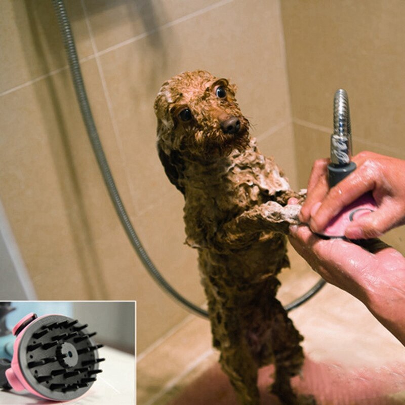 Pet Bathing Tool Comfortable Massager Shower Tools Cleaning Washing Bath Sprayers Hand Massage Dog Long Hose Brush /