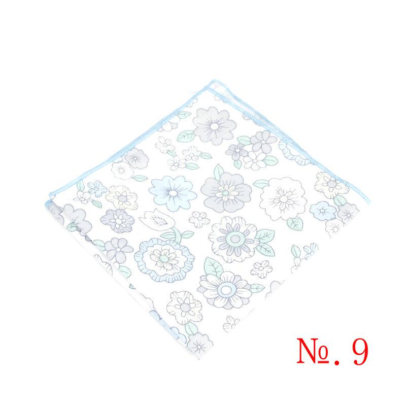 Retro zakdoeken voor kinderen, vintage katoenen zakdoeken, herenpochetten, kinderbloemenprint, casual vintage zakdoeken: 9