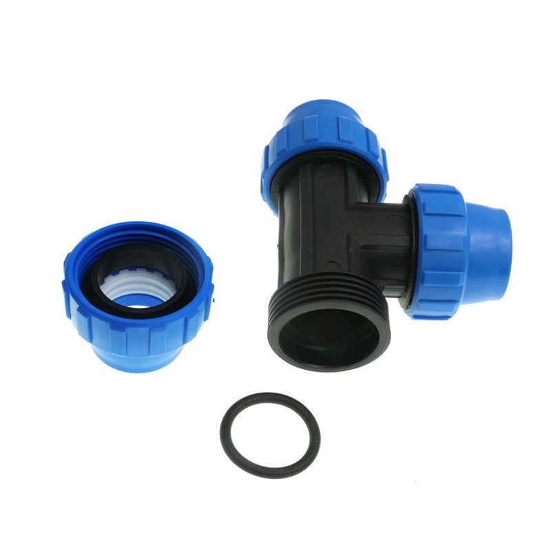 1pc HDPE Compression Equal Tee Plastic Irrigation Water Supply PP Fitting Top Supplier PN16 Fluid Quick Pipe