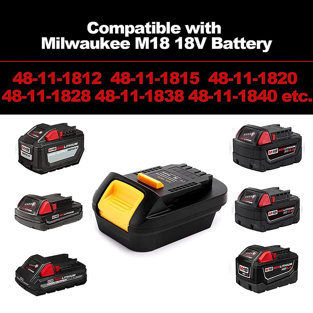 MIL18DL Batterij Converter Adapter Voor Milwaukee M18 Serie Converteren Naar 20 V Batterij Gebruik Voor Dewalt 18/20 Volt Power Tool