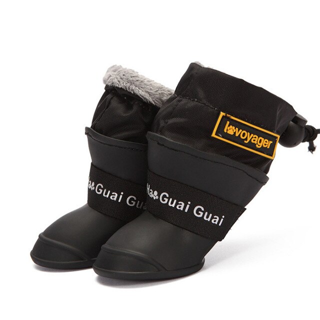 Yomiga Dog Rain Boots Small Medium Dogs Waterproof Winter Warm Puppy Snow Boots Fleece Soft Silicon Adjustable Anti-Slip