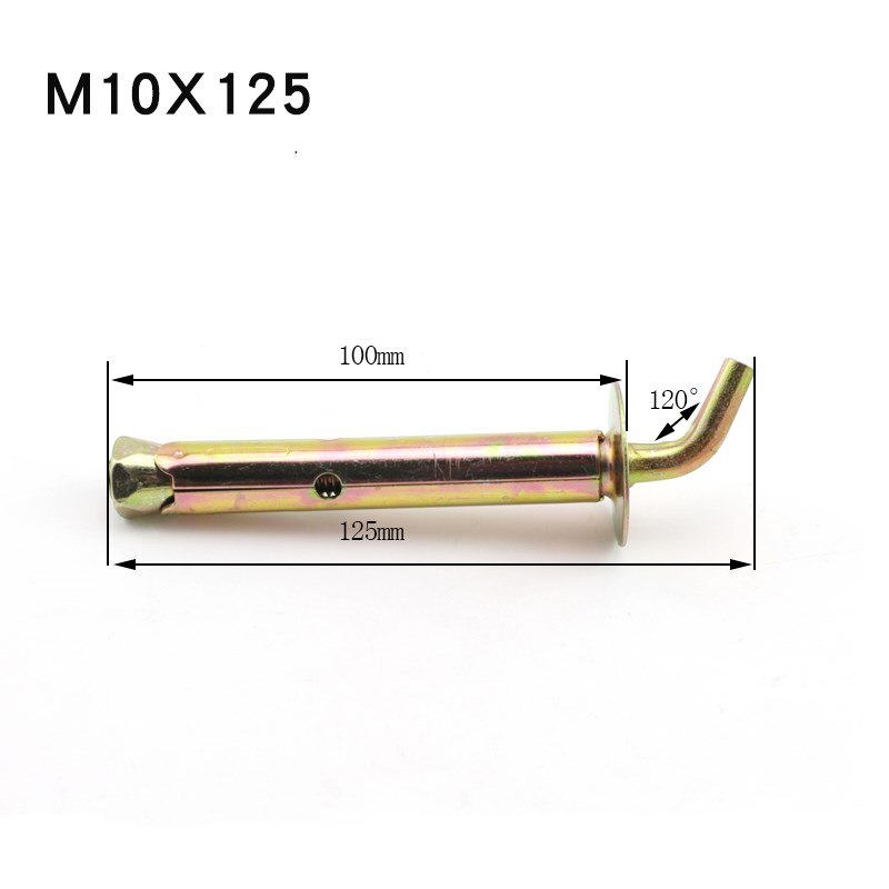 2pc tunge vegg ekspansjonskrok skrue  m10 x 90/100/125mm tre størrelse velg elektrisk varmtvannsbereder krok 120 grader camber