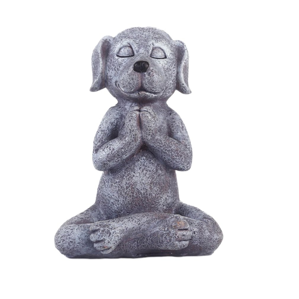 Meditation Yoga Dog Statue Collectable Exquisite Small Statues Home Office Desk Decoration Ornament Toy