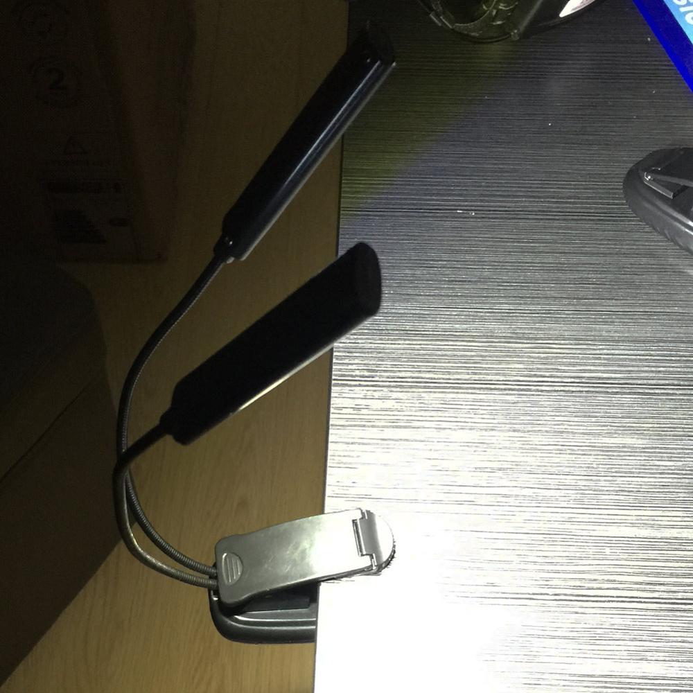 SANYI Flexible Dual Arms Book Reading Desk Tablet Lamp 2 LED Sheet Music Stand Light Student Dormitory Lights With Clip