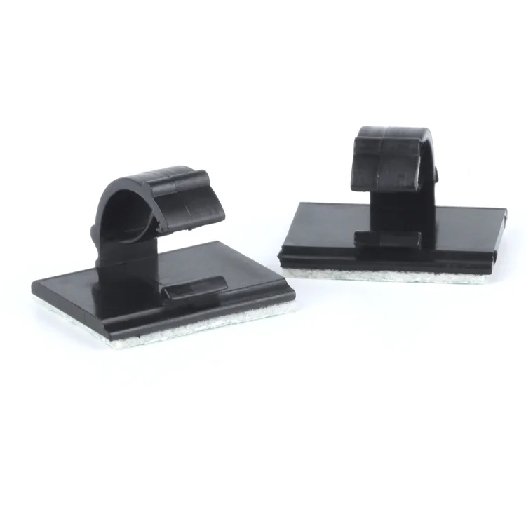 10pcs WCC-2 Cable Clamps Self Adhesive Wire Clip Tie Fixer Mounting Desk Line Holder Organizer Management White Black