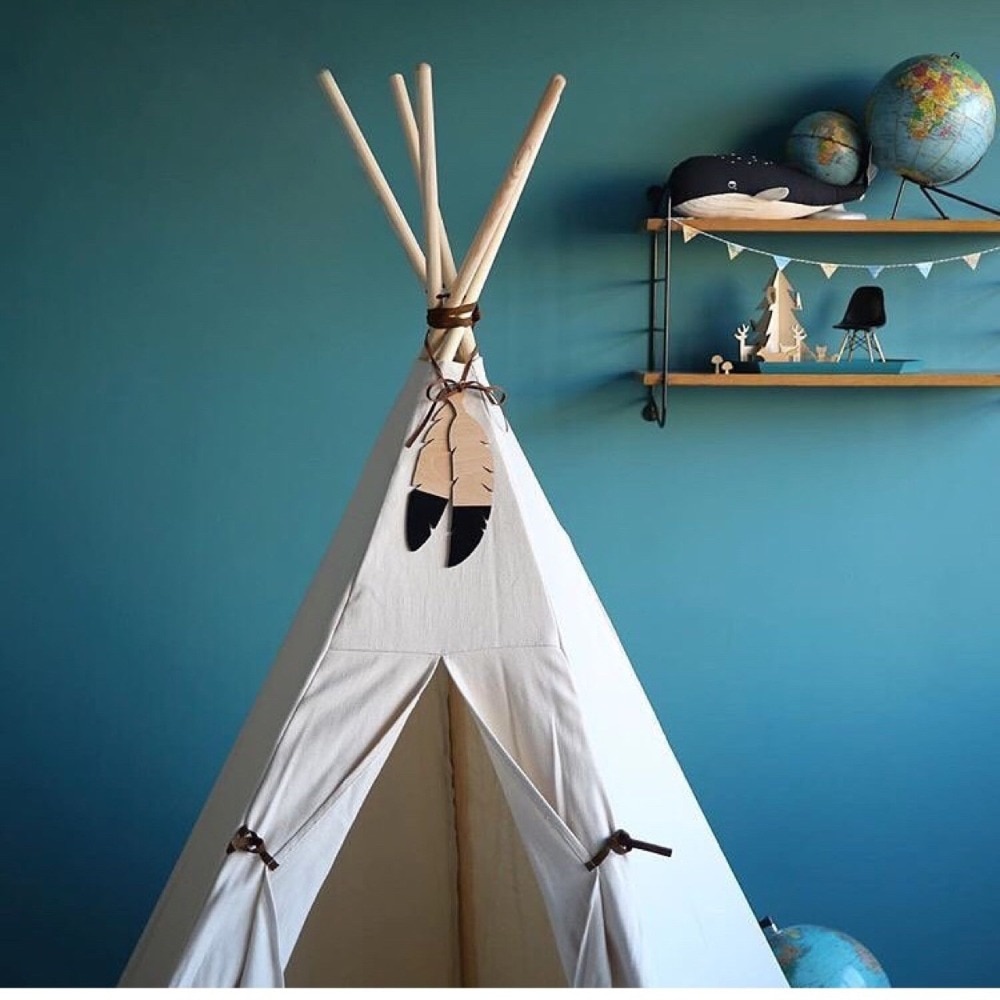 Nordic Houten Veer Teepee Topper Decor Tent Decor Accessoires Kinderkamer Decor Garland 2 stks/set