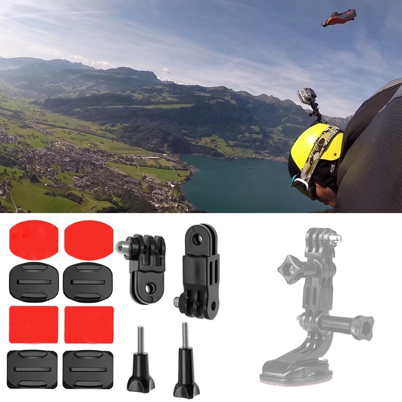 16 en 1 Action caméra équitation/Parachute/glisse ensemble pour Osmo poche cardan Action caméra accessoires (plat Arc Base + J Mount + Bicy