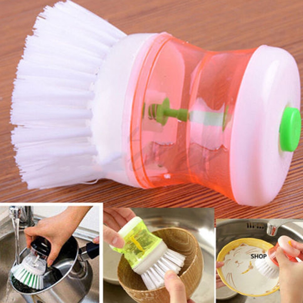 Keuken Wassen Gebruiksvoorwerpen Pot Afwasborstel Met Afwasmiddel Zeepdispenser
