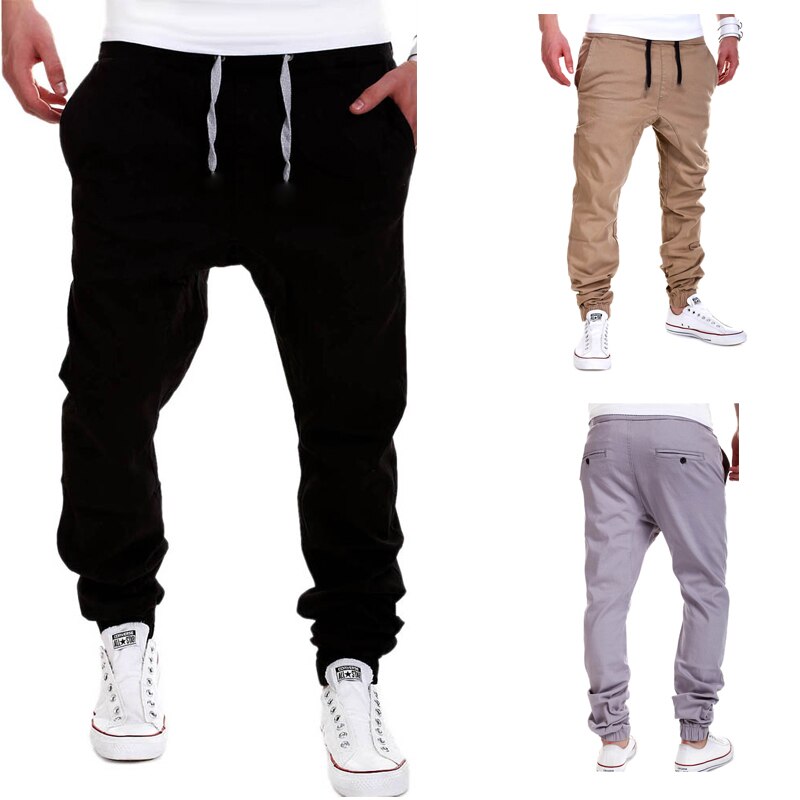 Herre joggers mærke herre bukser herre bukser casual solide bukser jogger harem kaki sweatpants xxxl yjl