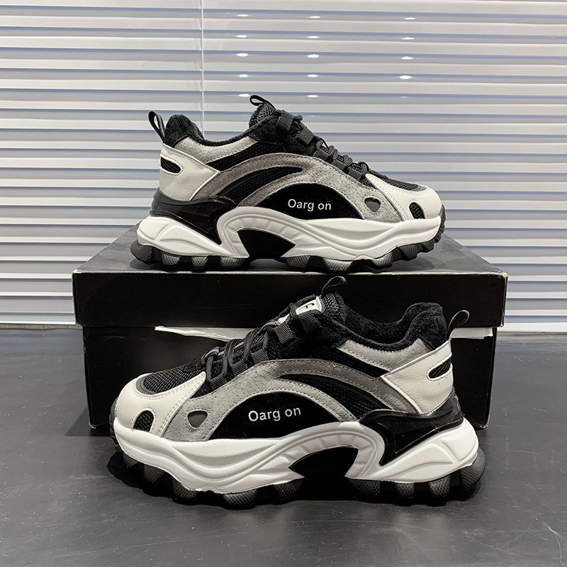 Dames casual herfst winter sneakers dames vulkaniseren comfortabele schoenen dames ademend lichtgewicht hardloopschoen zwart: Zwart / 37