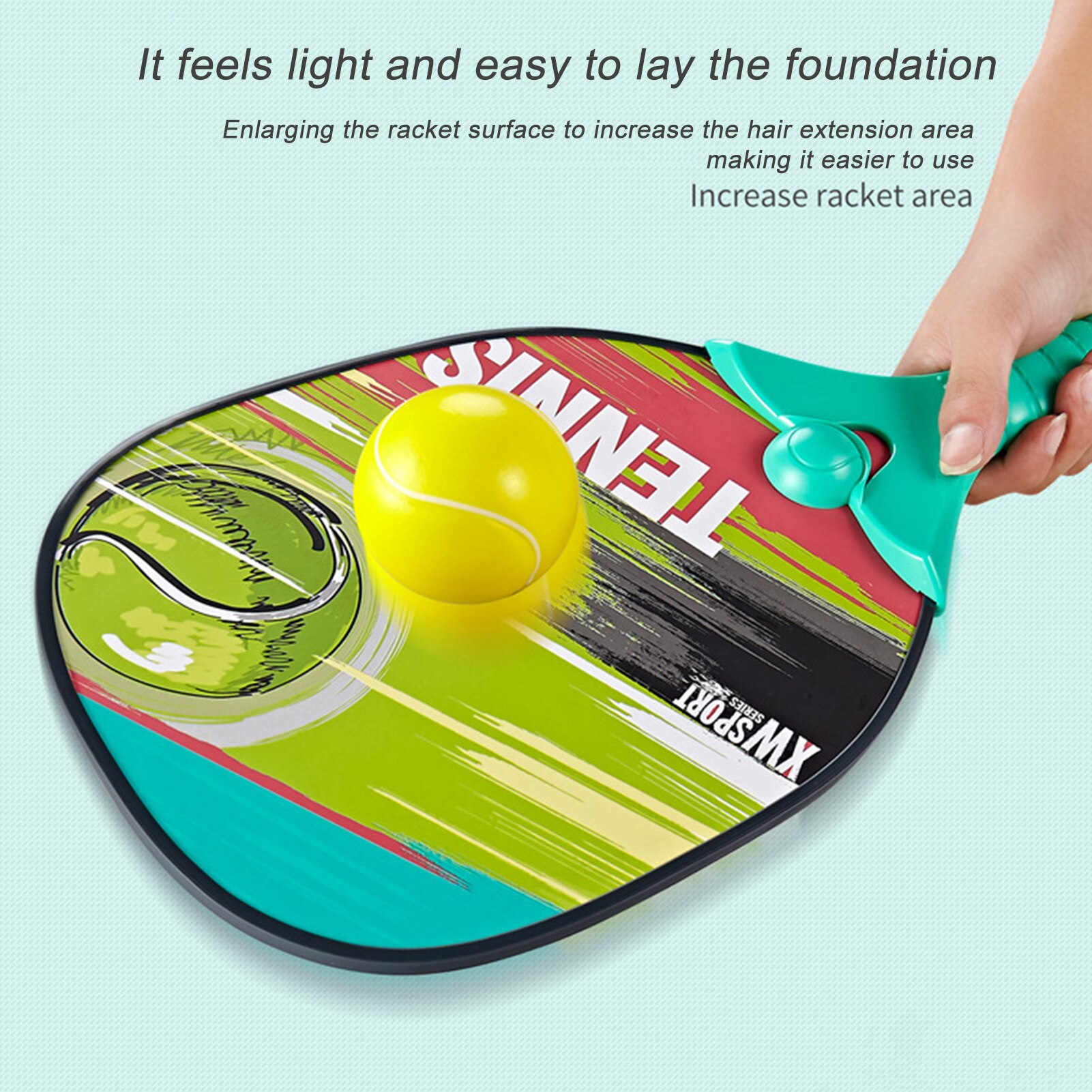 1Set Kids Tennis Racket Soft Face Paddle Tennis Racquet with 2 Balls Indoor Outdoor Summer Beach Tennis Game Children Sport Toys