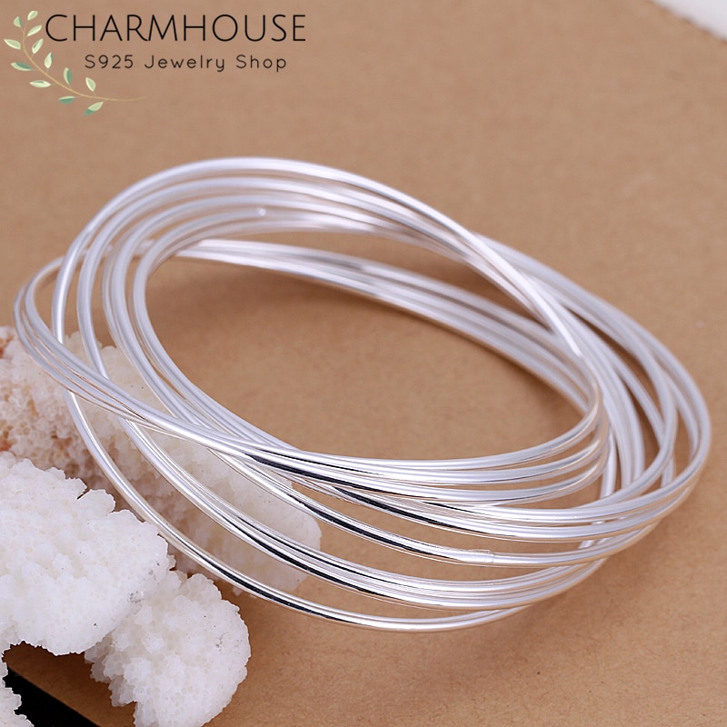 Charmhouse 925 Zilveren Armbanden Voor Vrouwen Multi Cirkels Bangle & Armbanden Polsbandje Pulseira Femme Mode-sieraden Bijoux