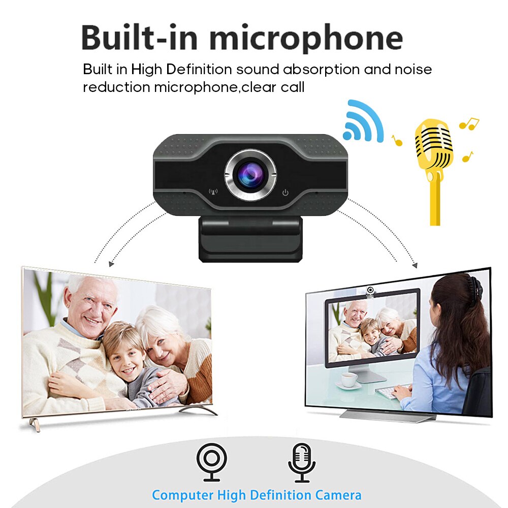 720P/1080P Webcam Hd Usb Pc Computer Webcam Video Camera Met Ingebouwde Noise-canceling Microfoon Uab Webcam Voor Pc Laptop Cam