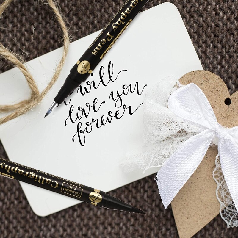 3/6PCS Dual Tip Pen Black Calligraphy Brush Pen Lettering Pens Art Marker White Pen for Beginners Writing Sketches Art Drawings