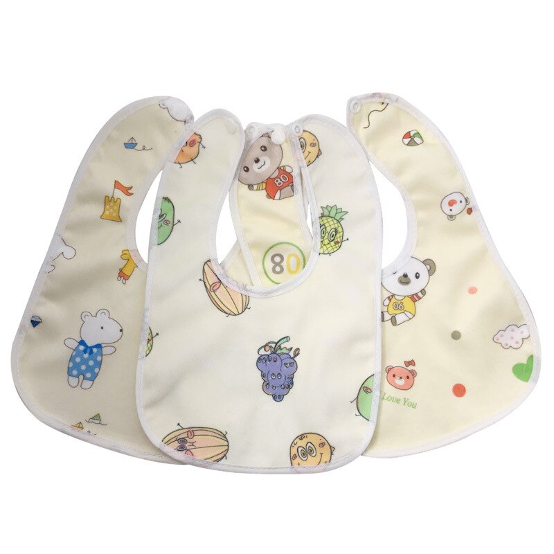 3/1Pcs Newborn Baby Bibs Waterproof Baby Feeding Drool Bib Infants Soft Cotton Burp Cloth Kids Accessories Set 0-12 Months: 3Pcs-Yellow