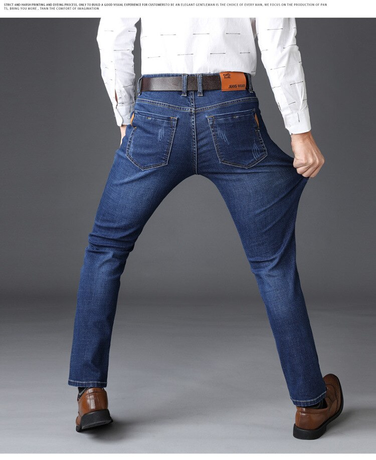 Herre jeans klassisk retro nostalgi straight denim jeans herre plus størrelse 28-38 herre lange bukser bukser mærke biker jean