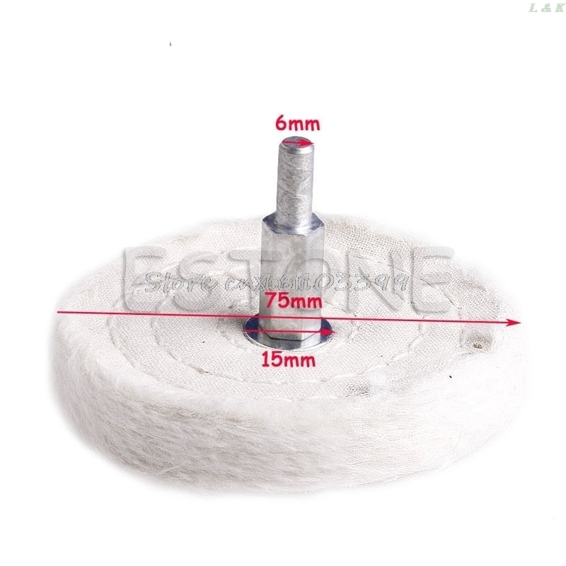 1/4'' Shank 3'' Cloth Polishing Mop Wheel Power Battery Drill Buffing Grinder M12