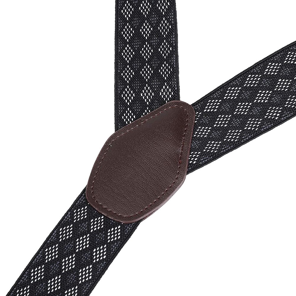 Bretelle in pelle da uomo Vintage ▾ bretelle bottone estremità y-indietro pantaloni elastici regolabili pantaloni cinturino cintura regali padre marito