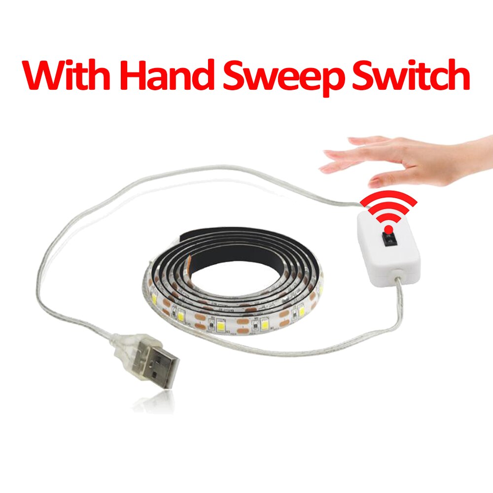 TV LED Hand Sweep Motion Sensor LED Strips 2835 SMD 5V USB LED Light Strip Backlight Kitchen Closet Ruban Tape 1m 2m 3m 4m 5m: Hand Sweep Switch / Warm White / 3m