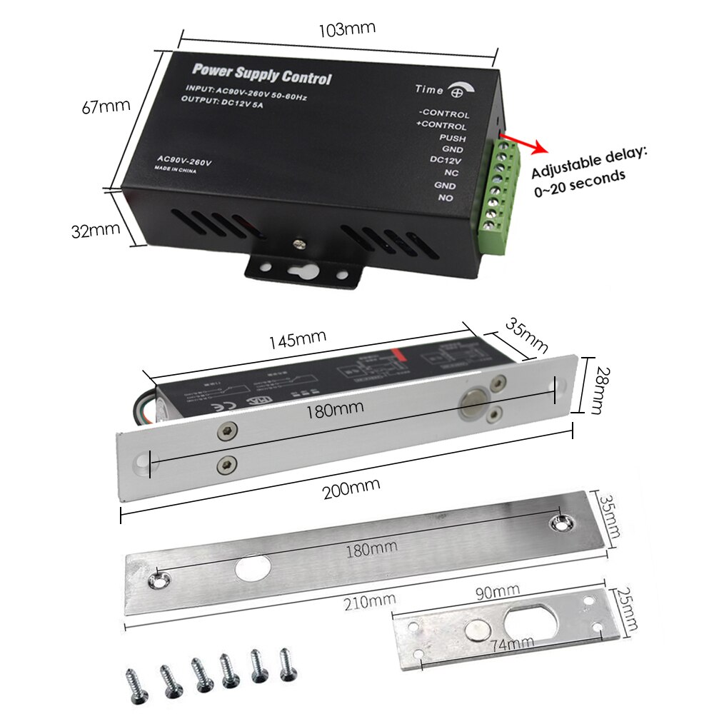 Backlight Wachtwoord Toetsenbord 125Khz Rfid Toegang Controlle Elektronische Toegang Lock Power Toegangscontrole Systeem Kit 1000 Gebruiker
