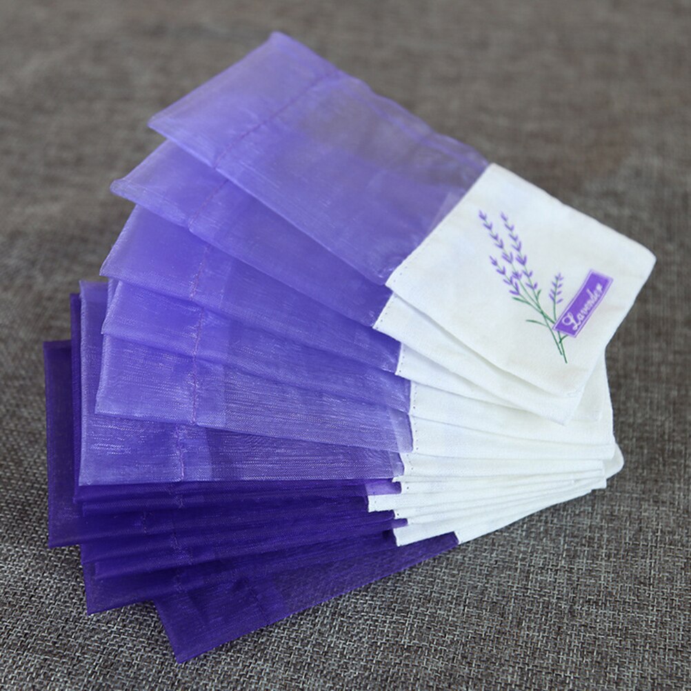 30pcs Empty Sachets Bag Flower Printing Fragrance Lavender Sachet Bag Purse (New Style) - Light Purple