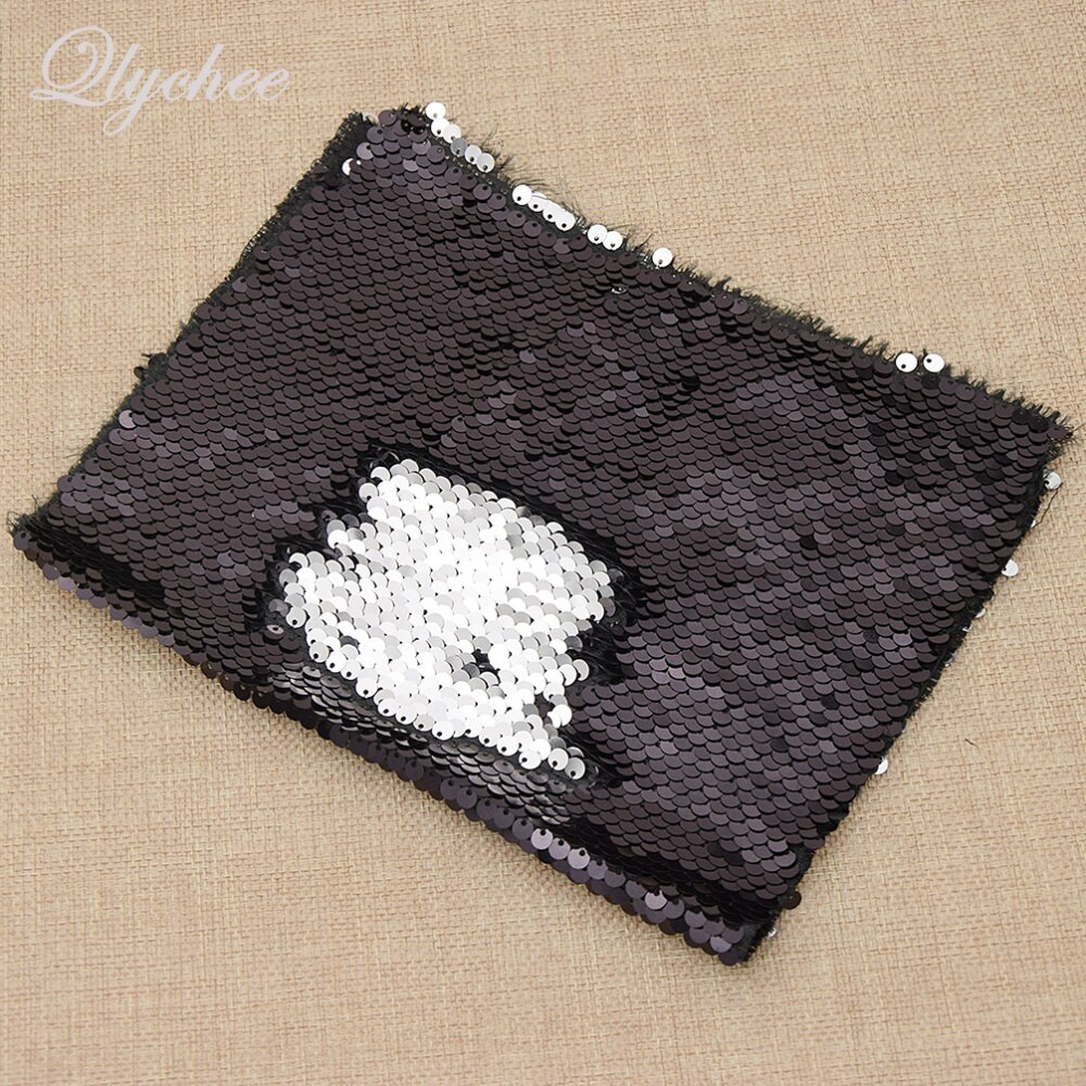 A4 21 x 29cm fargerik skinnende polyester dobbelt ansikt vendbare paljetter stoff gjør-det-selv-sko sy tøydekorasjon