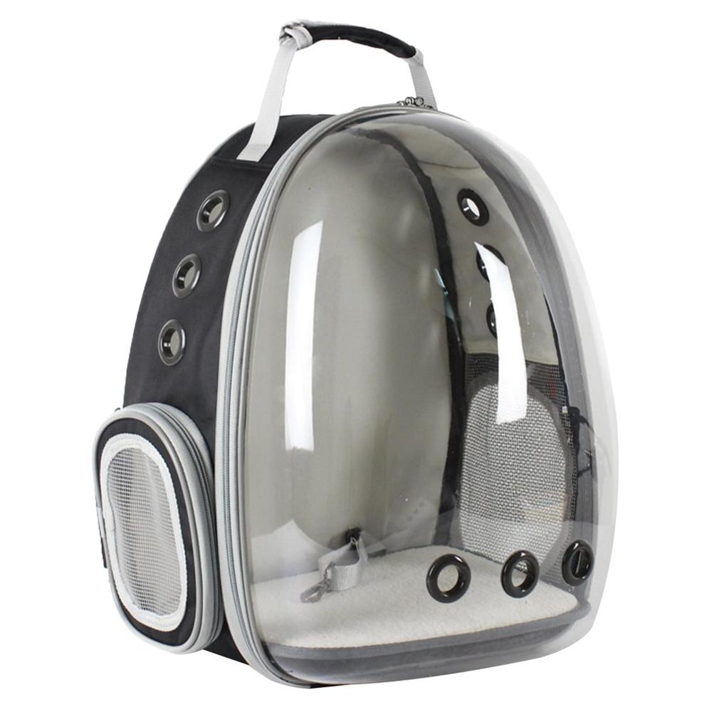 Full Transparent Space Pet Bag Cat Out Panoramic Three-Hole Breathable Portable Chest Shoulder Pet Bag: Pink