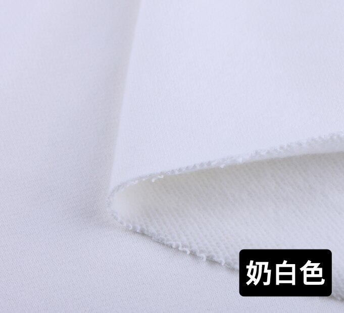 Pull épais 100% coton poncé | D'automne, surdimensionné, pull en tricot molletonné en tissu pas d'étirement: White