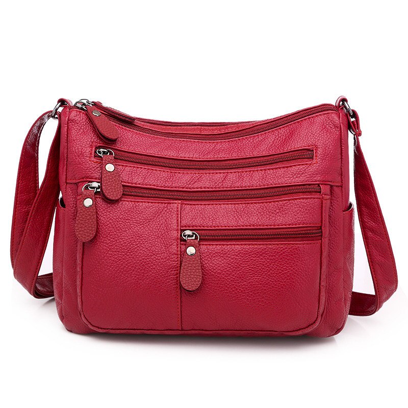 LONOOLISA bolsos de hombro de para mujer, bolsos cruzados de multibolsillo para mujer, Bolso bandolera de gran capacidad, Bolso de mujer: Red-1