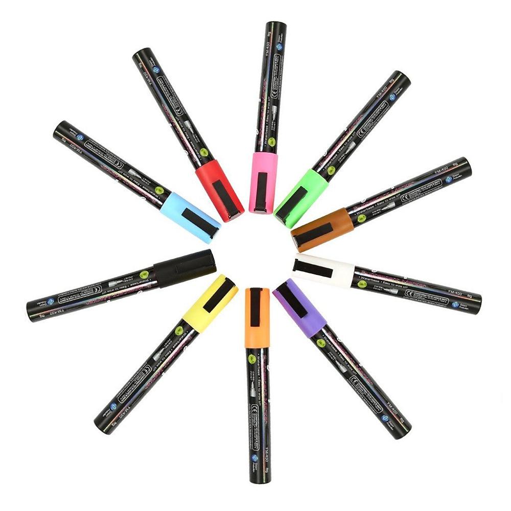 10 Kleur Heldere Neon Vloeibare Krijt Marker Pen Set Kind Vriendelijke Perfect Voor Krijtborden, Bistro, windows Glas Labels Whiteboa