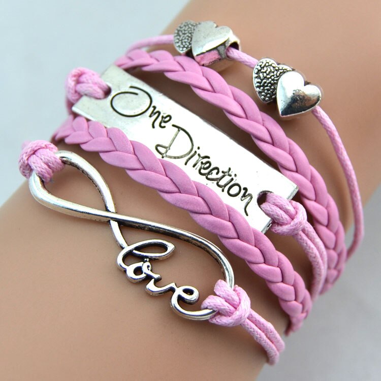jewelry Chain Girls Heart Charm one direction Bracelets For Women: 6