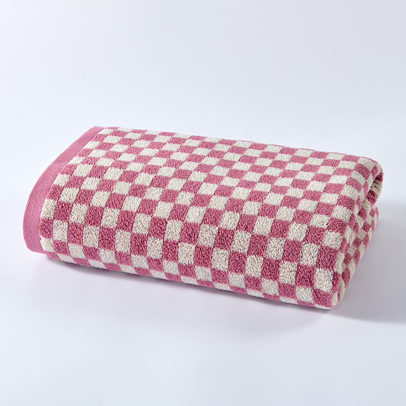 2 Stuks Dambord Handdoek Set Volwassen Katoen Verdikte Badhanddoek Badkamer Grote Handdoek Absorberend Zacht 2 Stuks Gezicht Handdoek 34X74 70X140: 70x140cm / 23 #