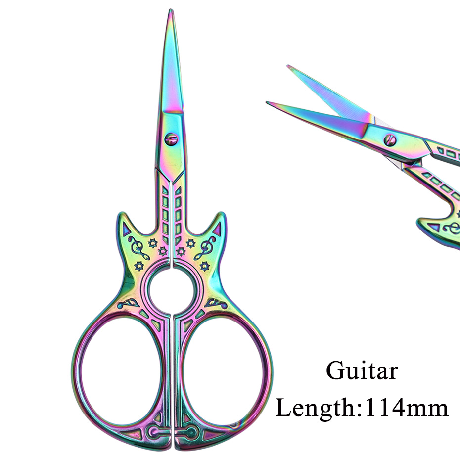 1pc Rainbow Nail Cuticle Nipper Stainless Steel Chameleon Scissor Clipper Dead Skin Remover Pusher Manicure Makeup Tools SAA37: Guitar