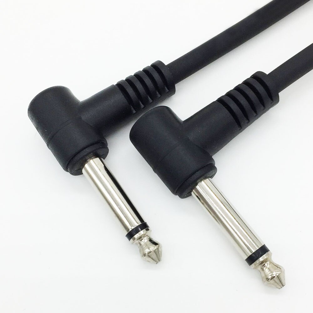1 Stuk Elektrische Gitaar Pedaal Kabel Audio Lijn Jumper Dubbele Haakse Plug 6.35 Mm Lengte 15 Cm/20 cm