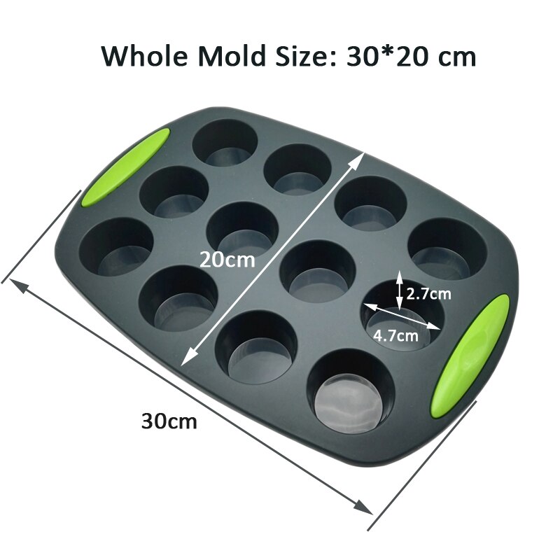 EPASUN 12 Gaten Siliconen Cakevorm Voor Muffin Cup Pan Bakvorm Cupcake Mallen Brood Bakvormen Vorm Bakken Mallen Mould cake Tool